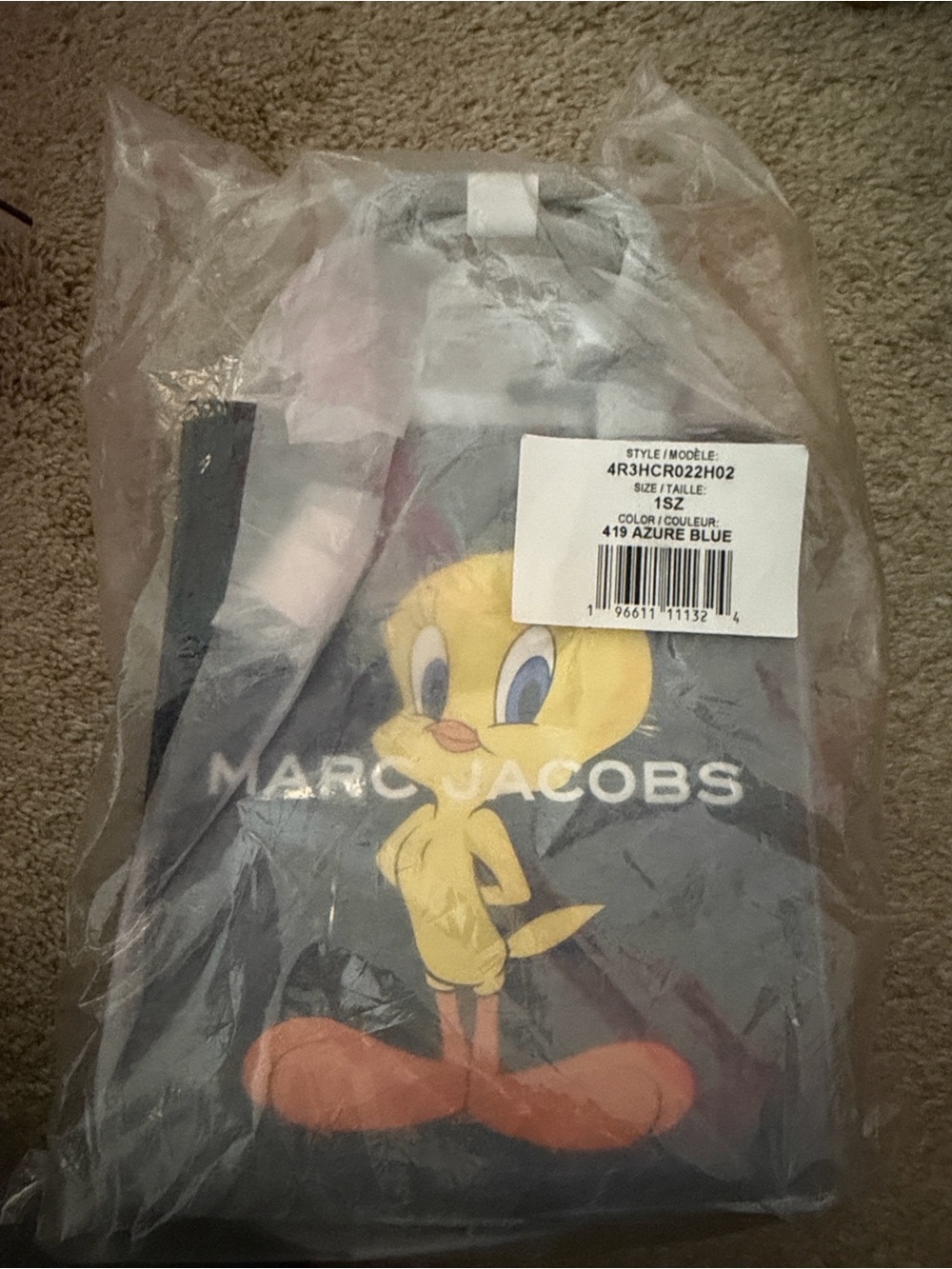 Marc Jacobs Tote with Tweety Graphic - Azure Blue, Yellow, Orange